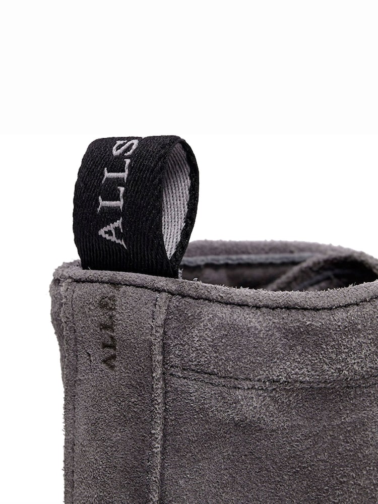 AllSaints Grey Harland Lace-Up Suede Boots - Image 6 of 6