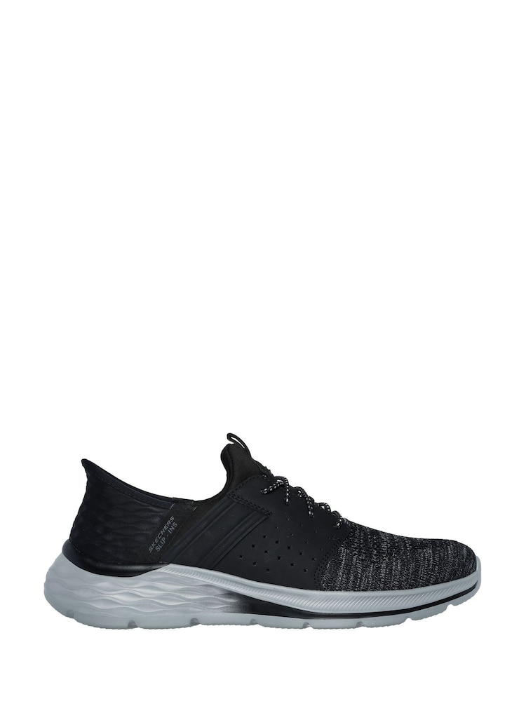 Skechers Black Garner Newick Slip In Trainers - Image 1 of 5