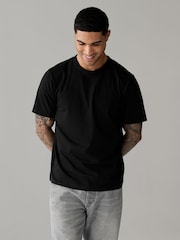 Noir - Manches courtes - Basic Crew Neck Regular Fit T-Shirt - Image 1 of 7