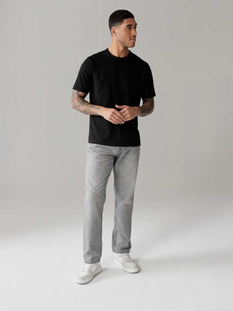 Noir - Manches courtes - Basic Crew Neck Regular Fit T-Shirt - Image 2 of 7