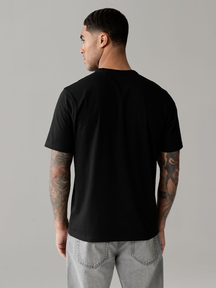 Noir - Manches courtes - Basic Crew Neck Regular Fit T-Shirt - Image 3 of 7