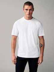 White Short Sleeve Basic Crew Neck Regular Fit T-Shirt - Image 1 of 7