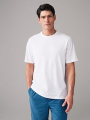 White Short Sleeve Basic Crew Neck Regular Fit T-Shirt - Image 3 of 7