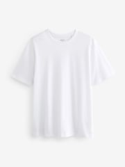 White Short Sleeve Basic Crew Neck Regular Fit T-Shirt - Image 5 of 7