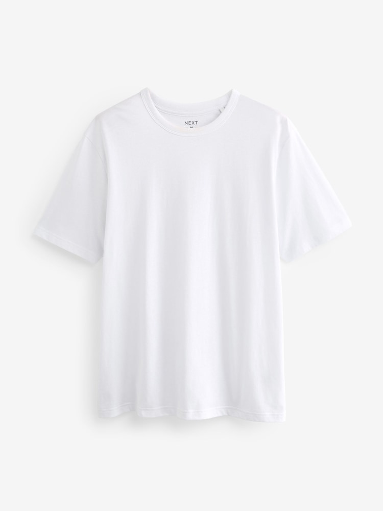 Blanc - Manches courtes - Basic Crew Neck Regular Fit T-Shirt - Image 5 of 7