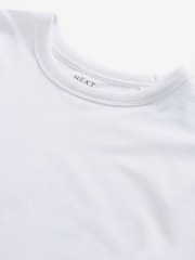 White Short Sleeve Basic Crew Neck Regular Fit T-Shirt - Image 6 of 7