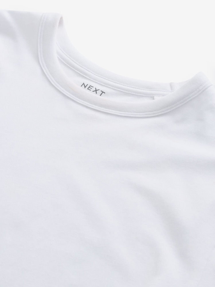Blanc - Manches courtes - Basic Crew Neck Regular Fit T-Shirt - Image 6 of 7