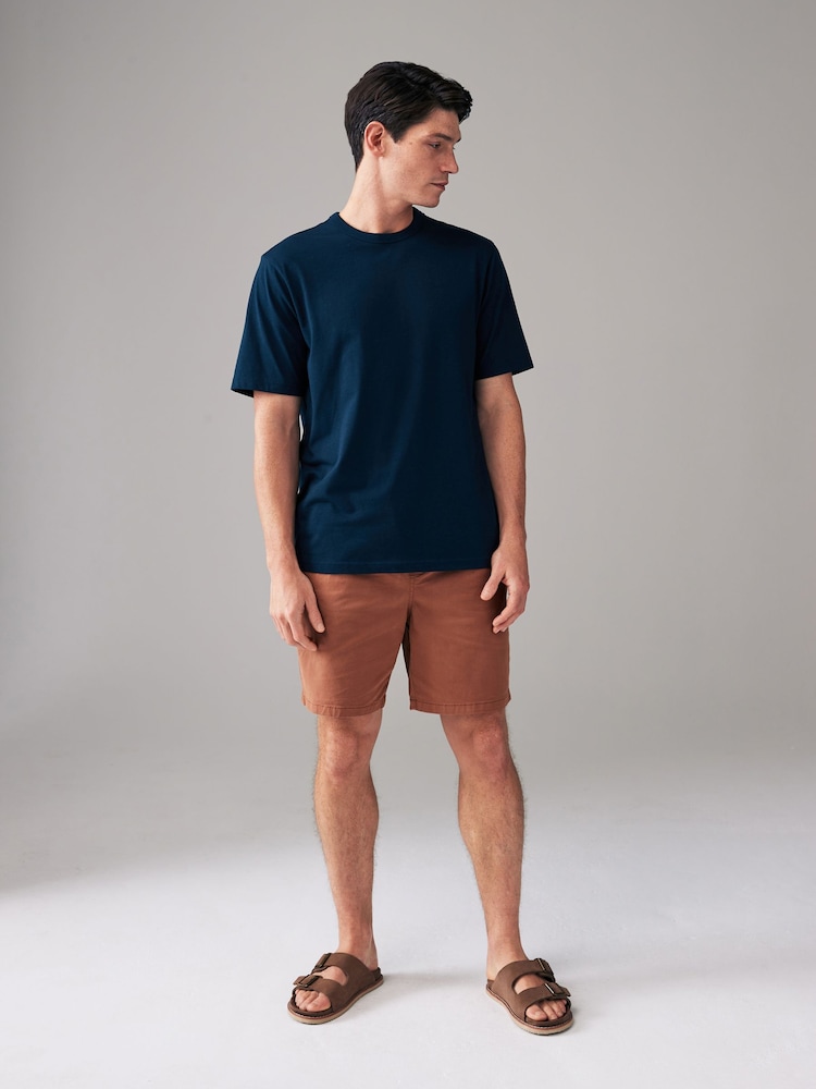 Navy Blue Short Sleeve Basic Crew Neck Regular Fit T-Shirt - Image 2 of 7