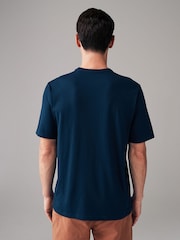 Navy Blue Short Sleeve Basic Crew Neck Regular Fit T-Shirt - Image 4 of 7