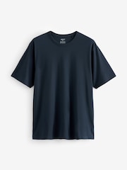 Navy Blue Short Sleeve Basic Crew Neck Regular Fit T-Shirt - Image 6 of 7
