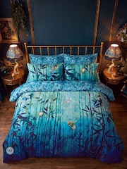 Joe Browns Blue Bamboo Shadows Cotton Sateen Reversible Duvet Set - Image 1 of 6
