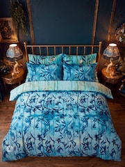 Joe Browns Blue Bamboo Shadows Cotton Sateen Reversible Duvet Set - Image 2 of 6