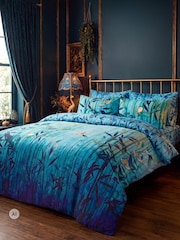 Joe Browns Blue Bamboo Shadows Cotton Sateen Reversible Duvet Set - Image 3 of 6