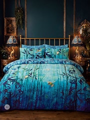 Joe Browns Blue Bamboo Shadows Cotton Sateen Reversible Duvet Set - Image 4 of 6