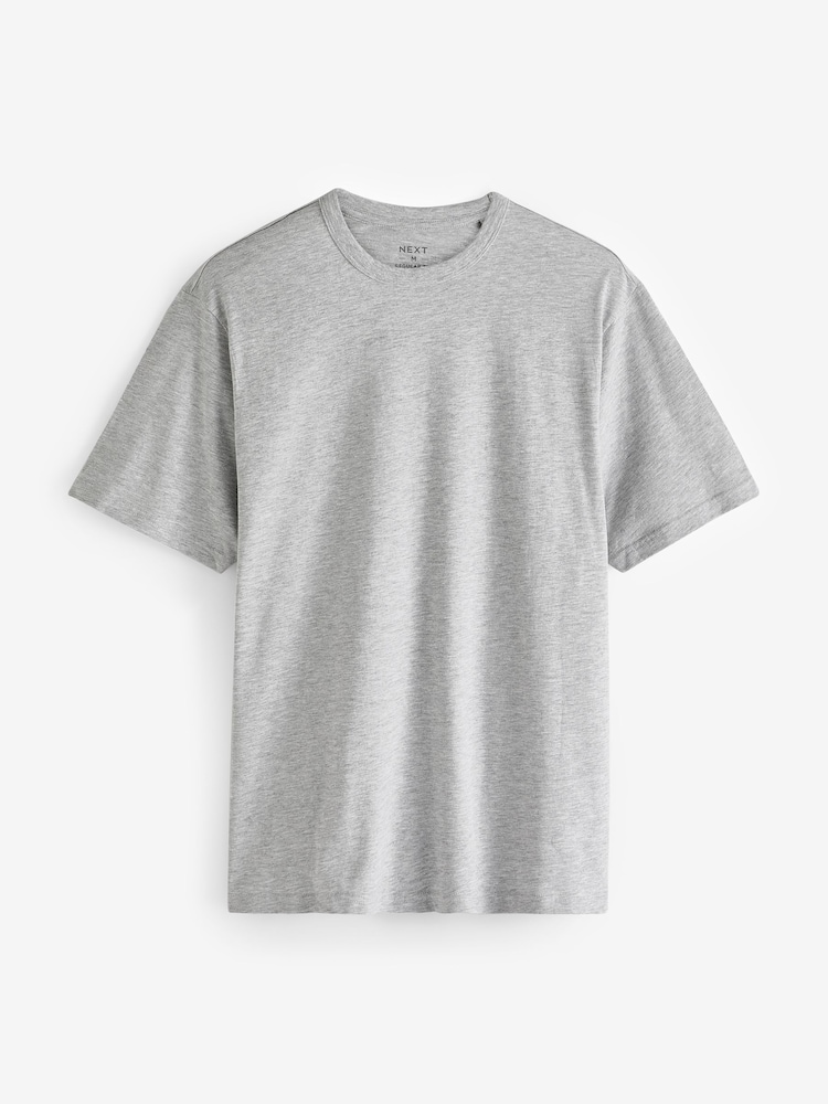 Schwarz/Weiß/Marine/Grau meliert - Basic T-Shirts mit Rundhalsausschnitt 4er-Pack - Image 10 of 13