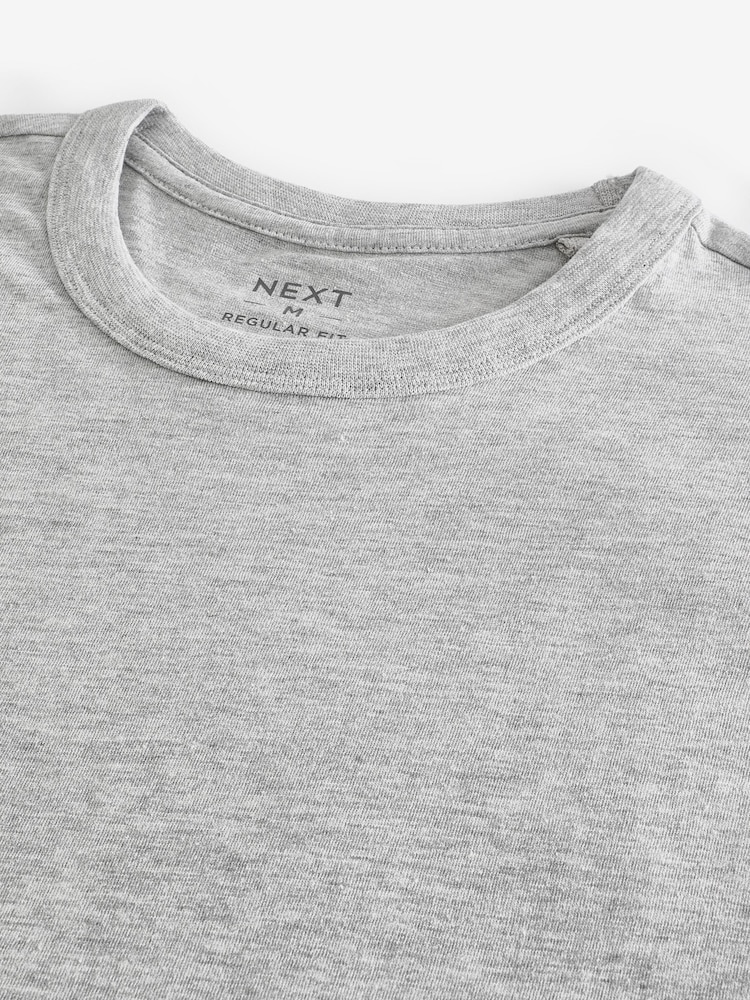 Schwarz/Weiß/Marine/Grau meliert - Basic T-Shirts mit Rundhalsausschnitt 4er-Pack - Image 11 of 13
