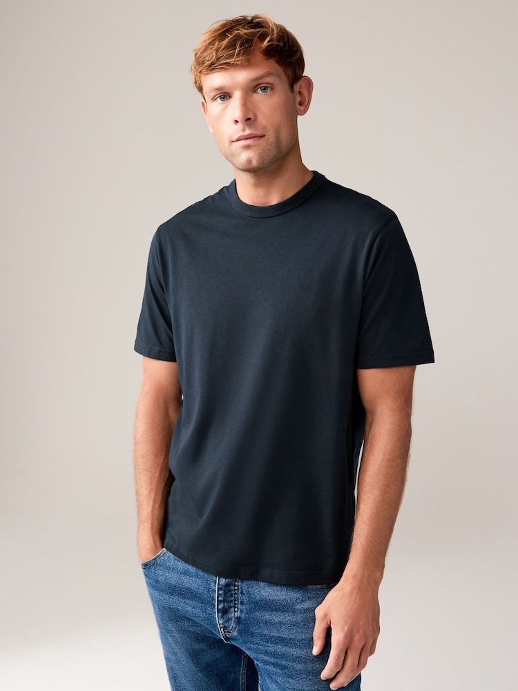 Schwarz/Weiß/Marine/Grau meliert - Basic T-Shirts mit Rundhalsausschnitt 4er-Pack - Image 2 of 13