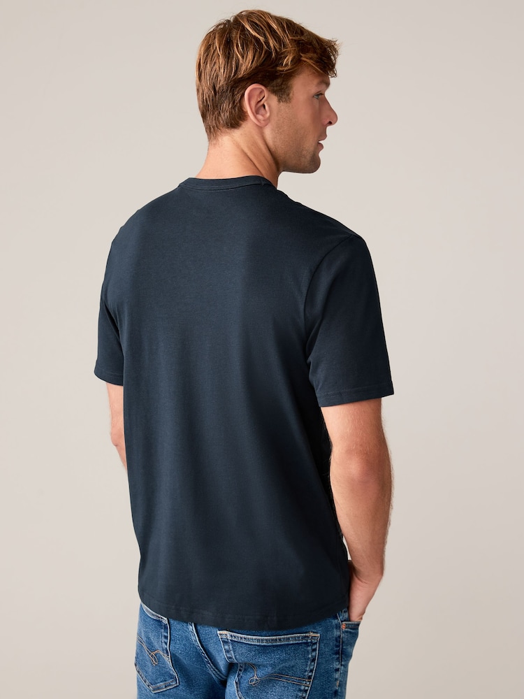 Schwarz/Weiß/Marine/Grau meliert - Basic T-Shirts mit Rundhalsausschnitt 4er-Pack - Image 5 of 13