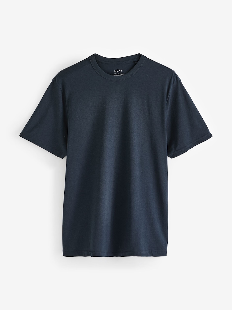 Schwarz/Weiß/Marine/Grau meliert - Basic T-Shirts mit Rundhalsausschnitt 4er-Pack - Image 9 of 13