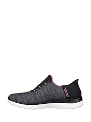 Skechers Black Pink Womens Slip In Summits Dazzling Haze Trainers - Image 2 of 5
