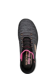 Skechers Black Pink Womens Slip In Summits Dazzling Haze Trainers - Image 4 of 5