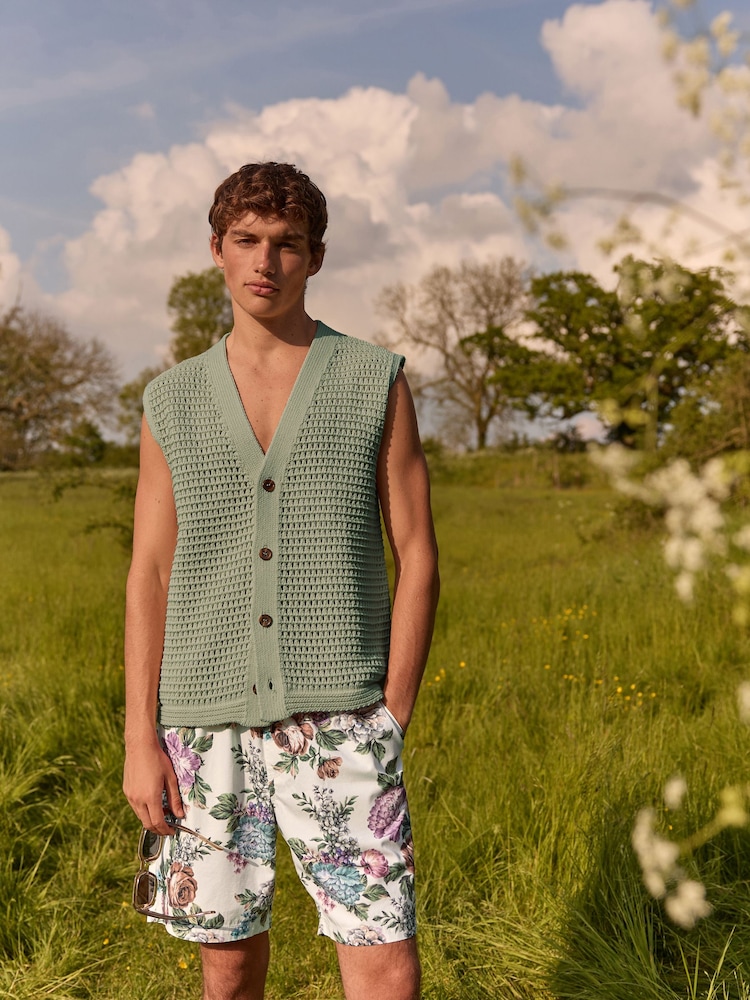 Multi Edit Floral Print Dock 100% Cotton Shorts - Image 1 of 8