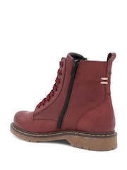 Pavers Red Wide-Fit Leather Zip-Up Boots - Image 4 of 6