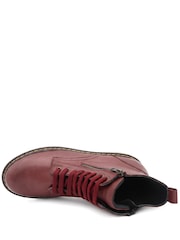 Pavers Red Wide-Fit Leather Zip-Up Boots - Image 5 of 6