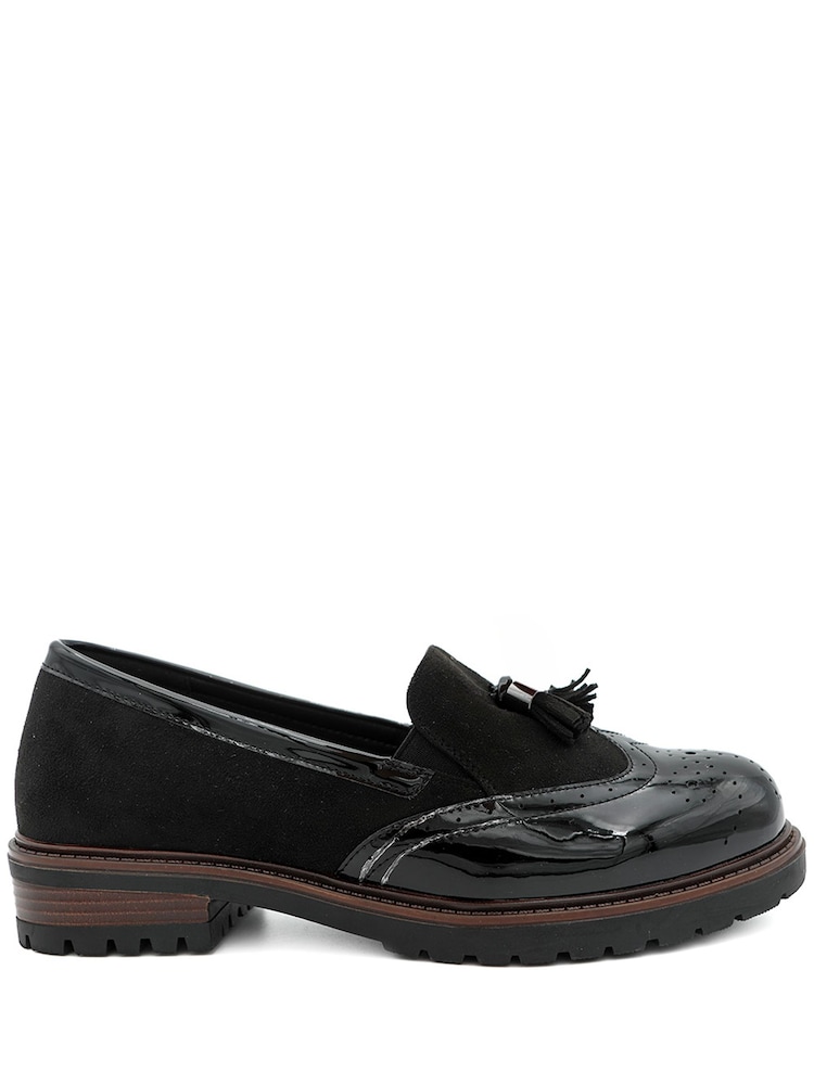 블랙 - Pavers Wide Fit Heeled Moccasins - 6의 이미지 2