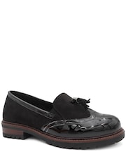 블랙 - Pavers Wide Fit Heeled Moccasins - 6의 이미지 3