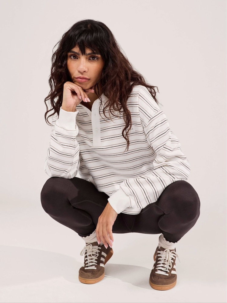 LOVALL White Oversized Draped Polo Top - Image 4 of 4