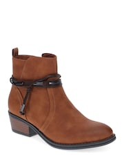 Marron fauve - Bottines Pavers à talon style western - Image 3 de 6