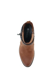 Marron fauve - Bottines Pavers à talon style western - Image 5 de 6