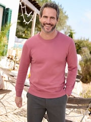 Cotton Traders Pink Luxury Crew Neck Jumper - Image 1 of 3