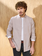 Grijs - Cotton Traders Signature Long Sleeve Oxford Shirt - Afbeelding 1 van 4