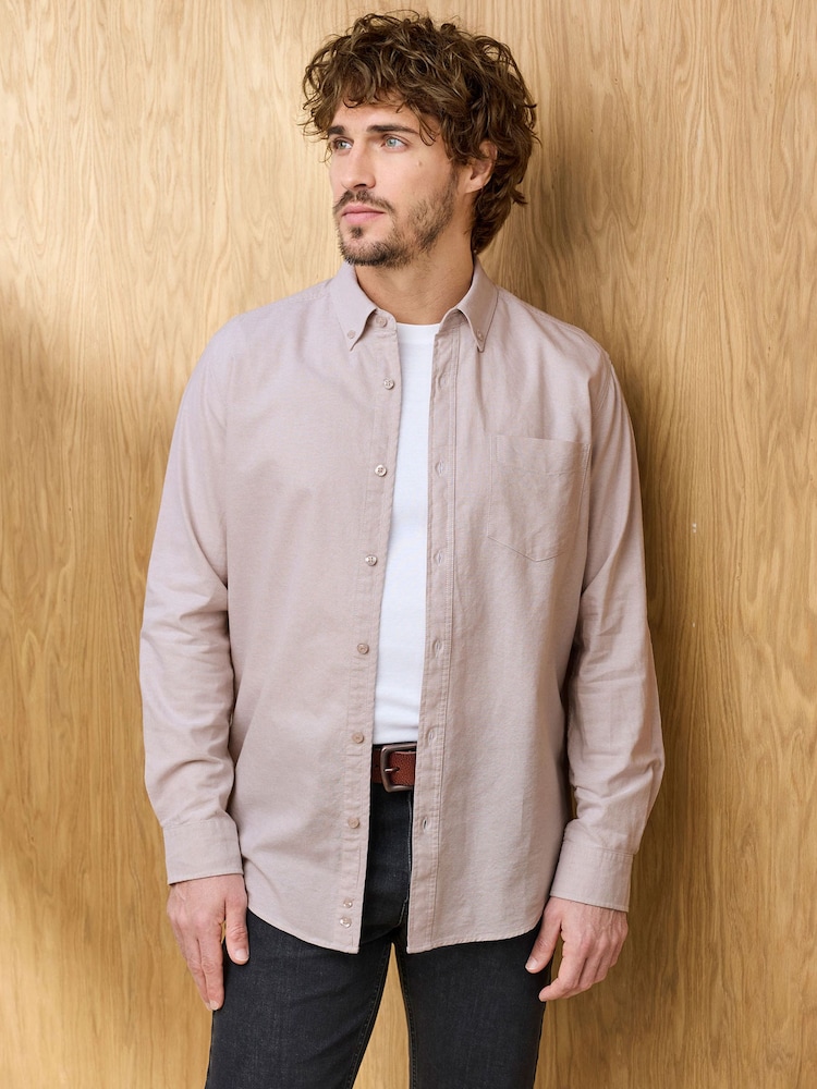 Grijs - Cotton Traders Signature Long Sleeve Oxford Shirt - Afbeelding 2 van 4