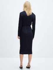 Mango Blue Belt Wrap Dress - Image 2 of 6