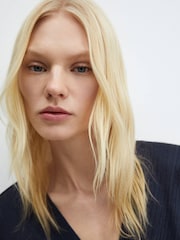 Mango Blue Belt Wrap Dress - Image 4 of 6