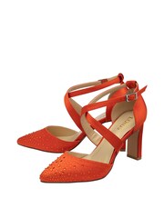 Lotus Orange Diamante Pointed-Toe Court Shoes - Image 2 of 4