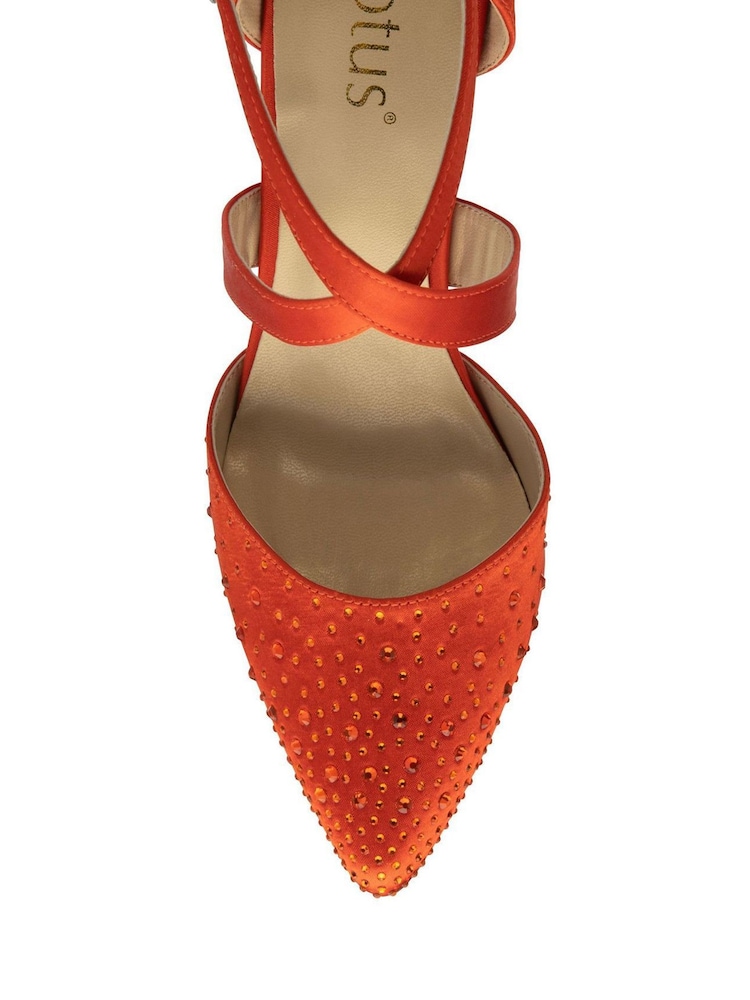 Lotus Orange Diamante Pointed-Toe Court Shoes - Image 4 of 4