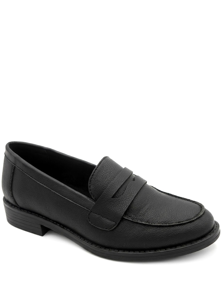 Pavers Black Smart Penny Loafers - Image 1 of 5 Pavers Black Smart Penny Loafers - Image 1 of 5