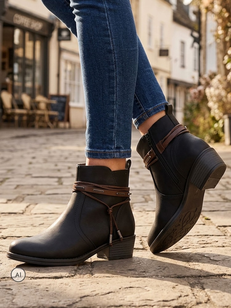 Noir - Bottines Pavers à talon style western - Image 1 de 6