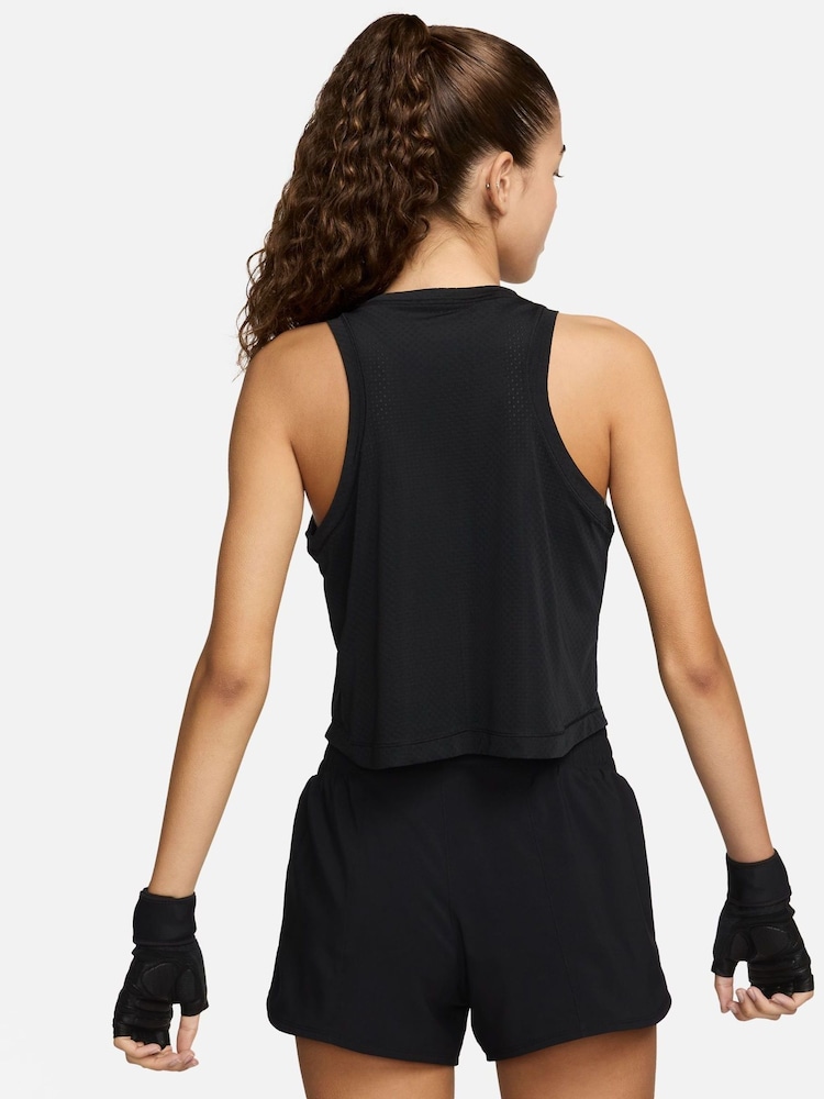 Schwarz - Nike Dri-fit One Klassisches, atmungsaktives Trägertop - Bild 2 von 7