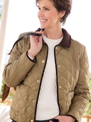 Cotton Traders Brown Showerproof Quilted Jacket - Image 3 of 4