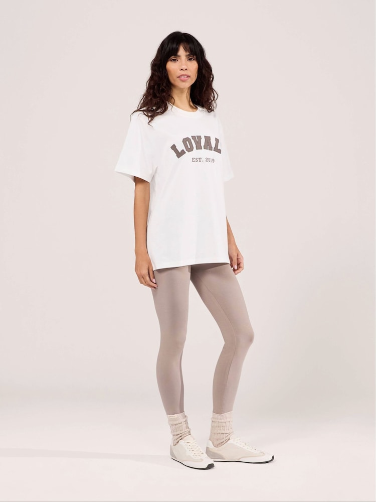 LOVALL White Graphic Varsity T-Shirt - Image 4 of 4 LOVALL White Graphic Varsity T-Shirt - Image 4 of 4