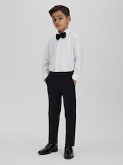 Reiss White Marcel 3-9 yrs Slim Fit Textured Bib Dinner Shirt - Image 1 of 6