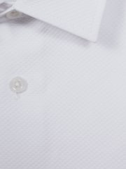 Reiss White Marcel 3-9 yrs Slim Fit Textured Bib Dinner Shirt - Image 4 of 6
