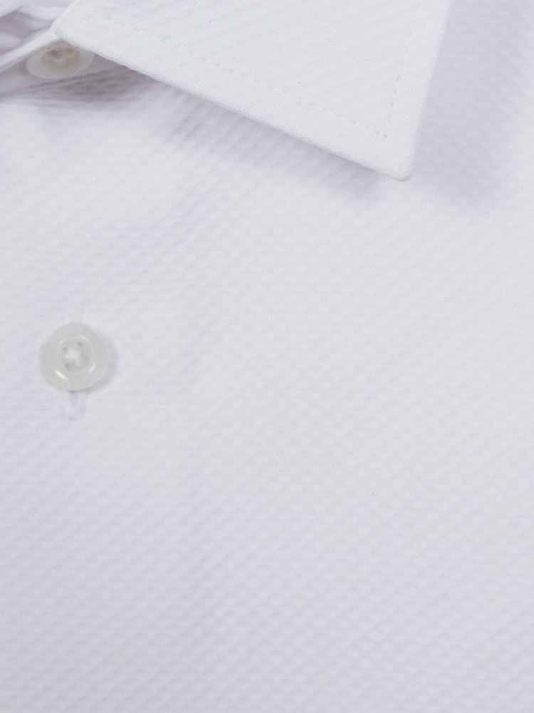 Reiss White Marcel 3-9 yrs Slim Fit Textured Bib Dinner Shirt - Image 4 of 6