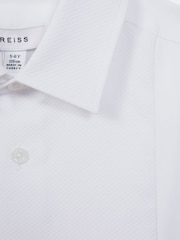 Reiss White Marcel 3-9 yrs Slim Fit Textured Bib Dinner Shirt - Image 6 of 6