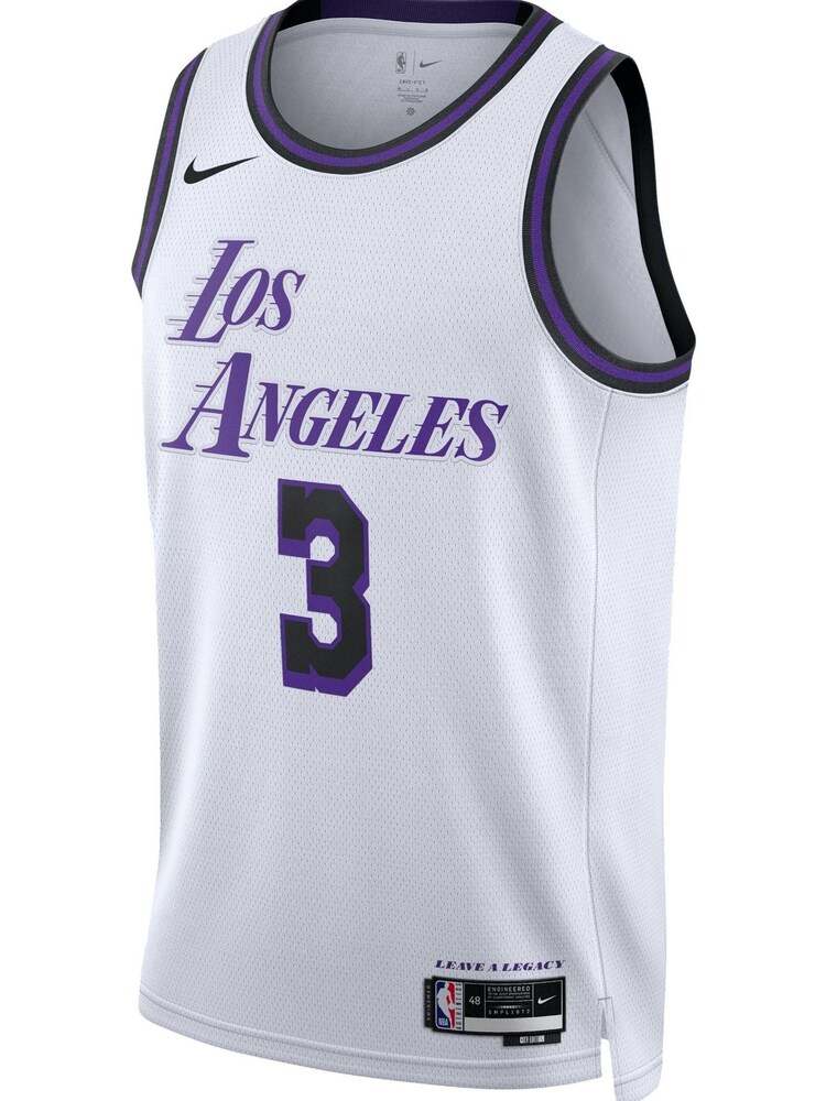 Nike White Los Angeles Lakers City Edition Swingman Jersey 22 - Anthony Davis Unisex - Image 2 of 3